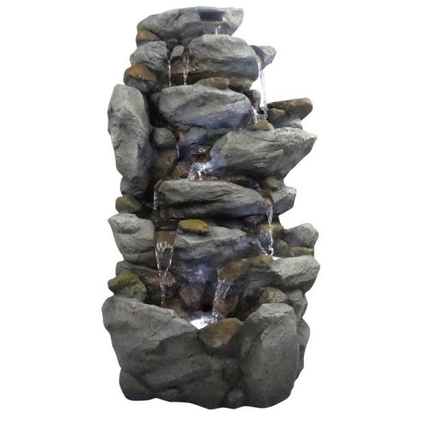 Alpine Corp Alpine Corp TZL130 8 Tier Rock Water Fall Fountain TZL130